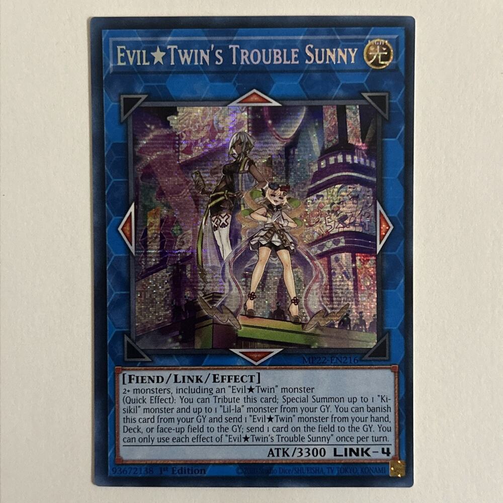 Evil Twin's Trouble Sunny MP22-EN216 Prismatic Secret Rare 1st Edition Yugioh NM